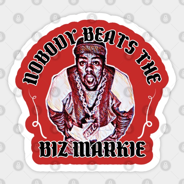 Nobody beats the biz //// Vintage Hip Hop Design Sticker by Trendsdk